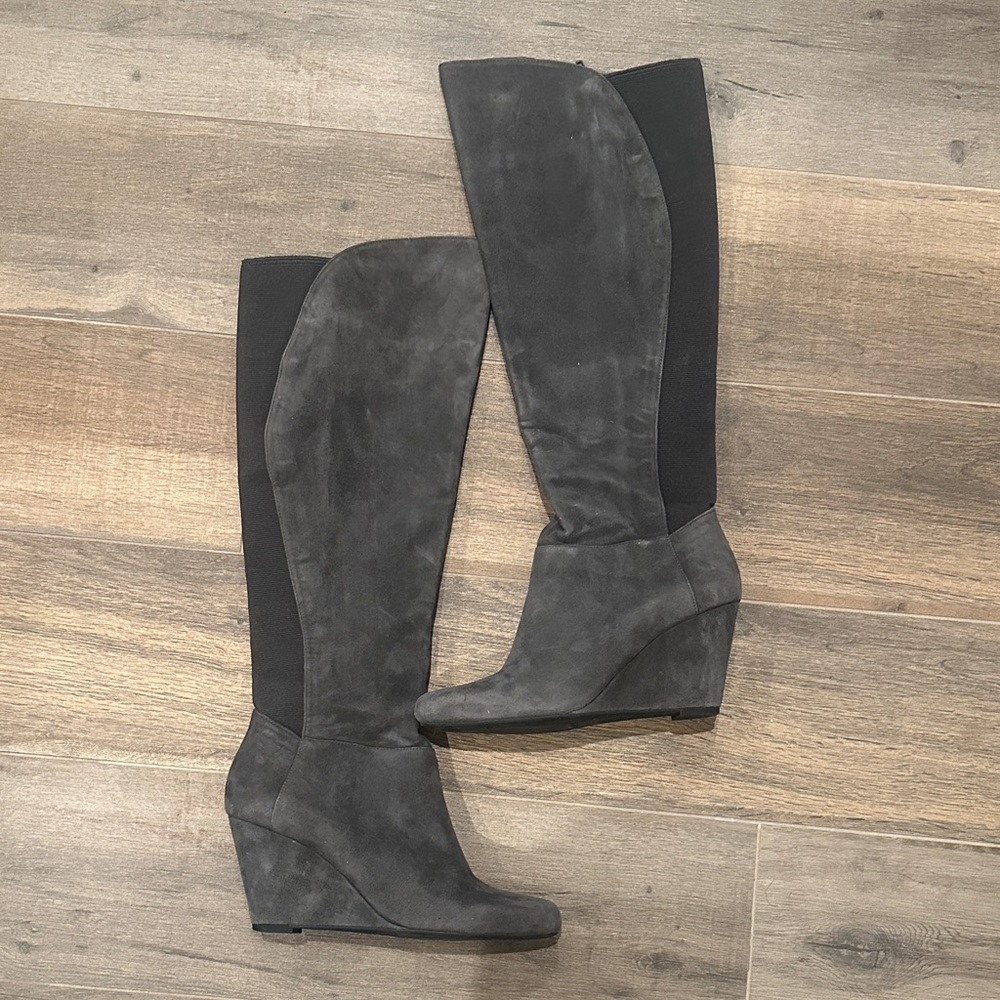 Jessica Simpson Black and Gray Over the Knee Boots